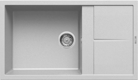 Elleci Unico 410 Metaltek LMU41079 Drop-In Spüle aus Verbundgranulat B86xT50cm Aluminium
