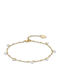 Luca Barra Gold Plated Stainless Steel Anklet with Zircon 21cm