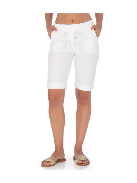 White Fabric Bermuda shorts White