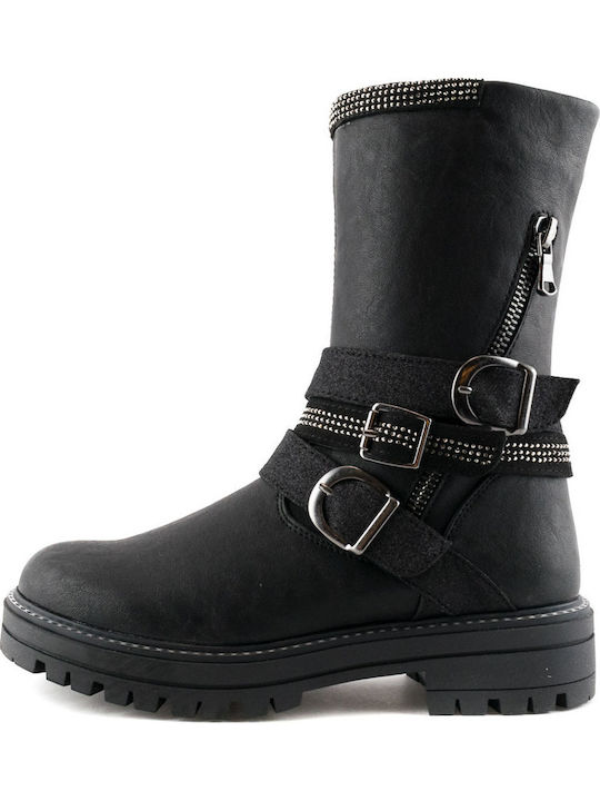 Kids Boots with Zipper Black