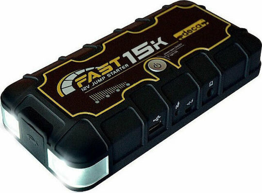 Deca Fast 15K Portabil Starter Baterie Auto 1500A cu Banca de alimentare / USB / Φακό 12V