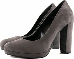 Stefania Leather Gray High Heels 1024