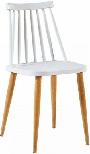 Mirella Kitchen Polypropylene Chair White 42x45.5x78.5cm