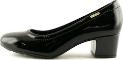 Beira Rio Patent Leather Black Medium Heels 7316-109