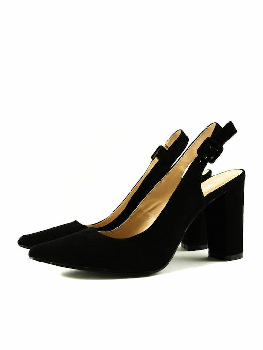 Zak Suede Pointed Toe Black High Heels 37/062