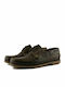 Romeo Gigli 104 Men's Leather Boat Shoes Brown