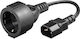 Well Schuko - IEC C14 Cablu 0.15m Negru (IEC-CCE-0.23-WL)
