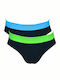 Helios Herren Slips Black / Green / Blue 2Packung