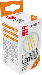 Avide ABLFMG27NW-4W Becuri LED pentru Soclu E27 și Formă G45 Alb natural 480lm 1buc 15.001.0427