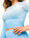 Gymhero Ombre Rushguard Feminină Sportivă Bluză Mânecă lungă Albastră