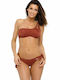 Set Bikini Με Έναν Ώμο με Ελαφριά Ενίσχυση Καφέ