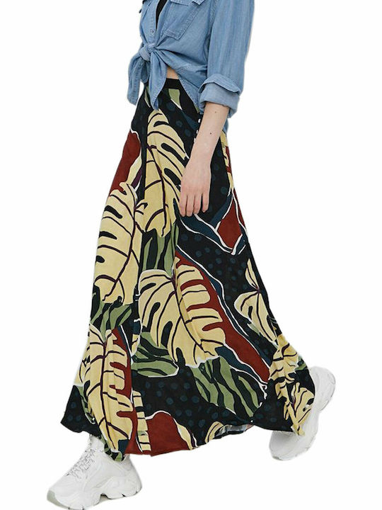 Flash W Ecovero Maxi Skirt Ψηλόμεση Maxi Φούστα Πολύχρωμη
