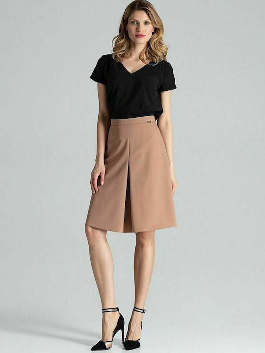 Figl M667 High Waist Midi Skirt in Brown color 132470