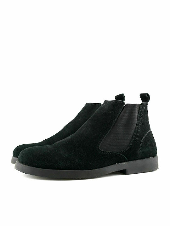 Member 1433 Men's Suede Chelsea Ankle Boots Black