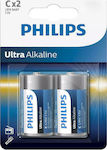 Philips Ultra Αλκαλικές Μπαταρίες C 1.5V 2τμχ