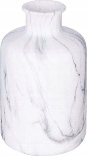 Atmosphera Atmosphera Dekorative Marmor Vase Weiß F11xH17,5cm