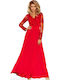 Maxi Dress for Marriage / Baptism with Lace Red 213-3