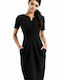 MOE M234 Midi Dress Short Sleeve Black MOE234