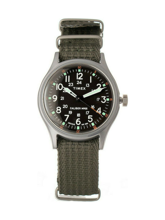Timex Battery Chronograph Watch with Fabric Strap Gray TW2V12900LG