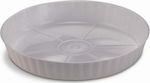 Plastona Ionian Στρογγυλό Πιάτο Γλάστρας σε Λευκό Χρώμα