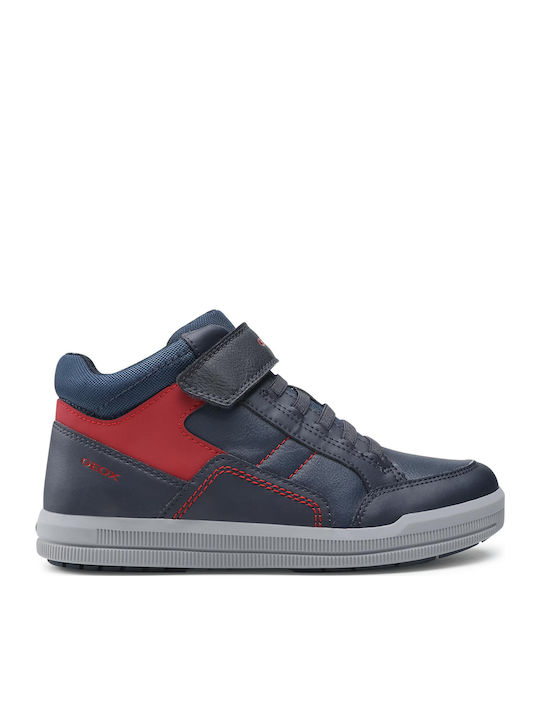 Arzach Boy Παιδικά Sneakers High Ανατομικά με Σκρατς Navy Μπλε