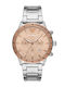 Emporio Armani Mario Men's Watch 43mm Chronograph Battery with Silver Metal Bracelet