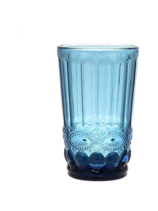 Inart Σετ Ποτήρια Νερού από Γυαλί σε Μπλε Χρώμα 310ml 6τμχ