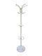 Zita Plus Freestanding Coat Rack Metallic Λευκός 37x37x171cm