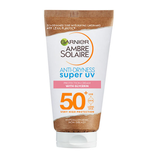 Garnier Ambre Solaire Anti-Dryness Super UV Αντηλιακή Κρέμα Προσώπου SPF50 50ml