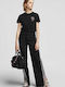 Women's High-waisted Fabric Trousers Flared Black