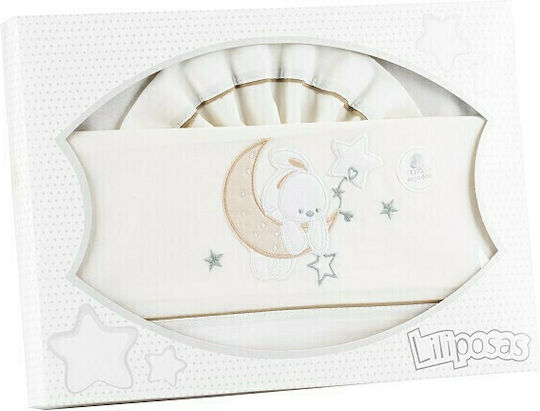 Interbaby Σετ Βρεφικά Σεντόνια Λίκνου Βαμβακερά Conejito Luna Μπεζ 50x80εκ. 3τμχ