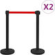 vidaXL Safety Barrier Post Red Black 4 pieces 2m 149577