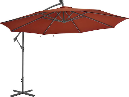 Umbrelă Suspendată Rotundă Metalică Teracotă Φ3.5m