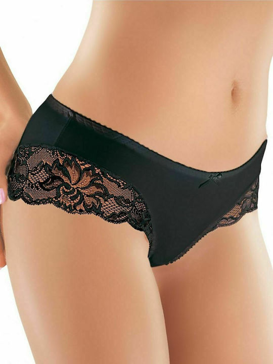 Ewana 064 Women's Slip with Lace Black 121545