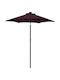 Round Aluminum Parasol Burgundy Diameter 2m
