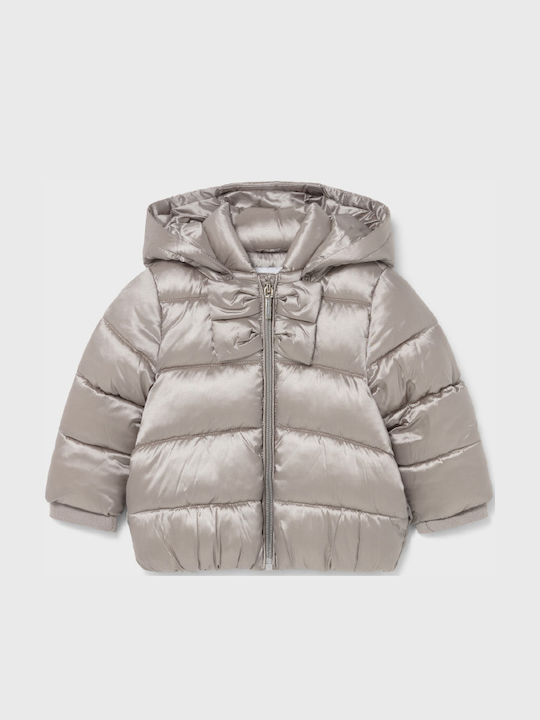 Kids' Quilted Jacket Short with Hood Gold Ecofriends