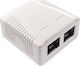 Intronics Doppelte Externe Netzwerksteckdose RJ45 Typ Cat6 in Weiß Farbe FA7004