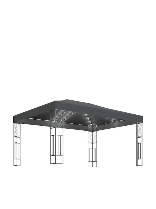vidaXL Κιόσκι Κήπου με Led Ανθρακί 4x3m