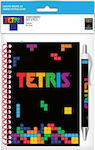 Διακάκης Tetris Notebook Spiral Ruled with Pen Holder Black