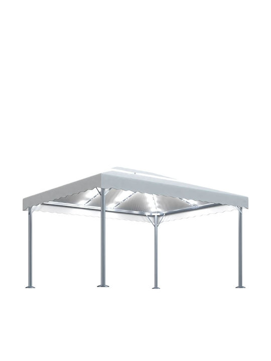 vidaXL Garden Pavilion with LED Light Κρεμ 4x3cm