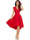 Numoco Summer Midi Dress for Wedding / Baptism Red