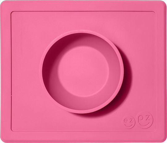 Ezpz Silicone Baby Tray Happy Bowl for 4+ months Pink