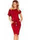 Numoco Sommer Mini Kleid Rot