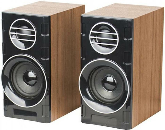 Tele HT-2031 Ηχεία Υπολογιστή 2.0 με Ισχύ 6W Καφέ