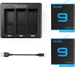 Telesin 3-slot Charger + 2 Batteries GP-BTR-903 for GoPro