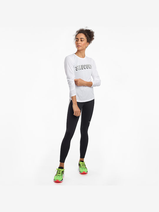 Saucony Women's Athletic Blouse Long Sleeve White
