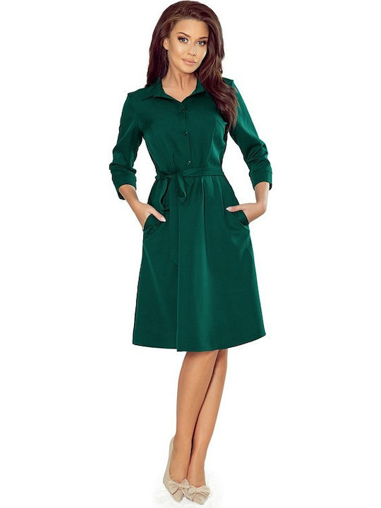 Numoco Midi Rochie cu cămașă Rochie Verde