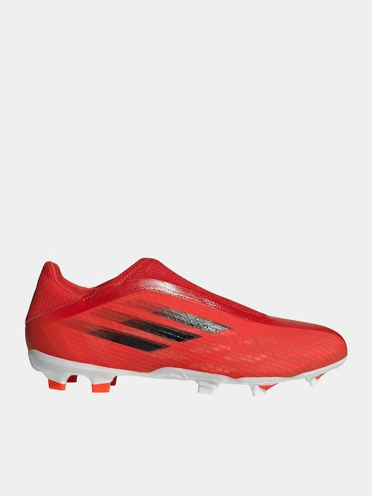 Adidas X Speedflow.3 Laceless FG Χαμηλά Ποδοσφαιρικά Παπούτσια με Τάπες Κόκκινα
