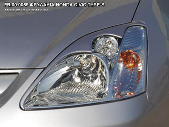 Motordrome Front Headlights Eyebrows 3d Type-R for Honda Civic 2001-2005