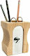 Wooden Pencil Holder Pencilpot 1 in Brown Color 1pcs 12x8.5x8.5cm